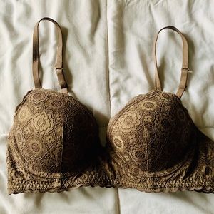 AERIE Floral and Lace Push Up Bra